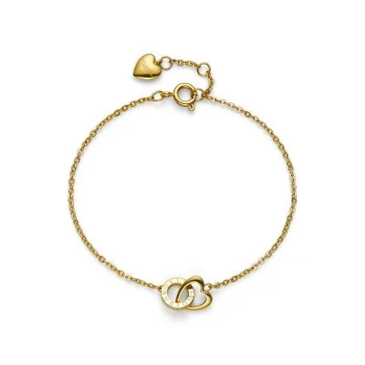Olivia Burton Classic Kindred Interlink Heart Gold-Plated Steel Hoop Earrings 24100553