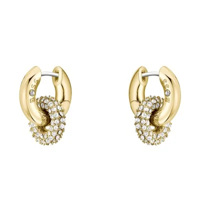 BOSS Live Precious Gold Plated Stainless Steel Linked Circle Hoop Earrings 1580759