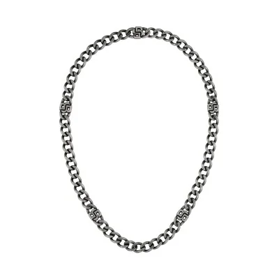 BOSS Double B Absolute Black Steel Gents Necklet 1580744