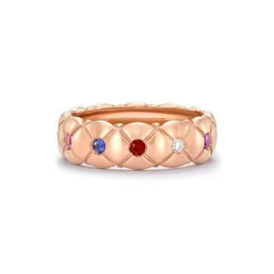 Fabergé Crown Small Quilted Ring With Mixed Gemstones 452RG 1337 /143
