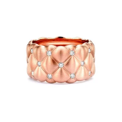 Faberg&eacute; Treillage Brushed Rose Gold & Diamond Set Grand Ring 530RG836