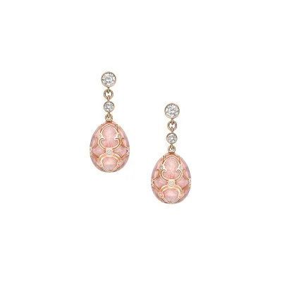 Fabergé Heritage Forever Egg Drop Earrings with Guilloché Enamel 387EA 1446