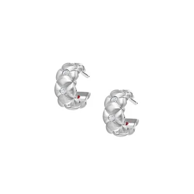 Fabergé Crown Quilted Hoop Earrings with Diamonds 1716EA 3082
