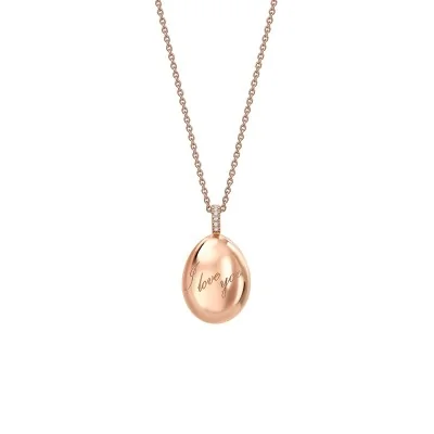 Faberg&eacute; Essence Rose Gold I Love You Egg Pendant 409FP745