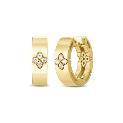 Roberto Coin Love in Verona 0.07ct Diamond 4.5mm Hoop Earrings