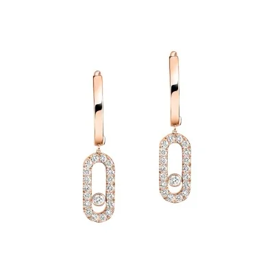Messika Move Uno Rose Gold Diamond Hoop Earrings E12037PG