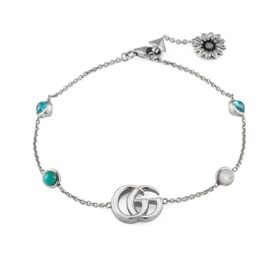 Gucci Interlocking Marmont Sterling Silver Bracelet YBA527393001 - Size L