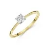 18ct Yellow Gold V-Shape 0.33ct Round Brilliant Diamond Solitaire Ring
