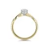 18ct Yellow Gold Round Brilliant 0.60ct Diamond Twist Ring with Diamond Set Shoulders