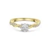 18ct Yellow Gold Round Brilliant 0.60ct Diamond Twist Ring with Diamond Set Shoulders