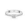 Platinum 4 Claw 0.33ct Round Brilliant Diamond Solitaire Ring with Channel Set Shoulders