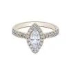 18ct Yellow Gold Marquise Cut 0.90ct Diamond Halo Solitaire Ring