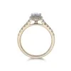 18ct Yellow Gold Marquise Cut 0.90ct Diamond Halo Solitaire Ring