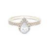 18ct Yellow Gold Pear Cut 0.75ct Diamond Halo Solitaire Ring