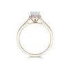 18ct Yellow Gold Pear Cut 0.75ct Diamond Halo Solitaire Ring