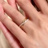 9ct Yellow Gold 0.10ct Diamond Crossover Fancy Band