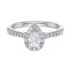 Platinum Pear Cut 0.70ct Diamond Halo Ring