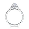 Platinum Pear Cut 0.70ct Diamond Halo Ring