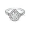 Platinum Pear Cut Diamond 1.06ct Halo Solitaire Ring