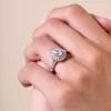 Platinum Pear Cut 0.75ct Diamond Halo Solitaire Ring