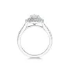 Platinum Pear Cut 0.75ct Diamond Halo Solitaire Ring