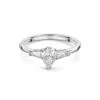 Platinum 0.50ct Pear Diamond Solitaire Ring with Baguette Cut Shoulders