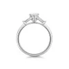 Platinum 0.50ct Pear Diamond Solitaire Ring with Baguette Cut Shoulders