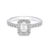 Platinum Emerald Cut 0.80ct Diamond Halo Ring