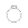 Platinum Emerald Cut 0.80ct Diamond Halo Ring