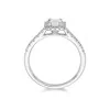 Platinum 0.50ct Emerald Cut Diamond Solitiare with Halo and Shoulders