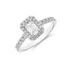 Platinum Emerald Cut 0.80ct Diamond Halo Ring