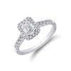 Platinum Emerald Cut 1.50ct Diamond Halo Ring