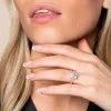 Platinum Emerald Cut 1.50ct Diamond Halo Ring