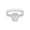Platinum Emerald Cut 1.50ct Diamond Halo Ring
