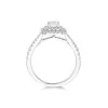 Platinum Emerald Cut 0.50ct Diamond Halo Solitaire Ring