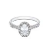 Platinum Oval Cut 0.75ct Diamond Halo Ring