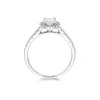 Platinum Oval Cut 0.75ct Diamond Halo Ring