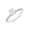 Platinum Oval Cut 0.75ct Diamond Solitaire Ring