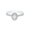 Platinum Oval Cut 0.33ct Diamond Halo Solitaire Ring