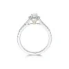 Platinum Oval Cut 0.33ct Diamond Halo Solitaire Ring