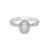 Platinum Oval Cut 0.50ct Diamond Halo Ring