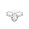 Platinum Oval Cut 0.75ct Diamond Halo Solitaire Ring 