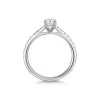 Platinum Radiant 0.50ct Diamond Solitaire Ring with Claw Set Shoulders