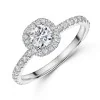 18ct White Gold Round Brilliant Cut 1ct Diamond Halo Solitaire Ring