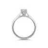 Platinum U-Shape 0.50ct Round Brilliant Diamond Solitaire Ring with Diamond Accent
