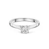 Platinum U-Shape 0.50ct Round Brilliant Diamond Solitaire Ring with Diamond Accent