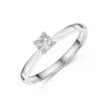 Platinum 4 Claw Bar Set 0.25ct Round Brilliant Diamond Solitaire Ring