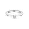 Platinum 4 Claw Bar Set 0.25ct Round Brilliant Diamond Solitaire Ring