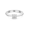Platinum 4 Claw Bar Set 0.50ct Round Brilliant Diamond Solitaire Ring