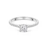 Platinum Tulip Set 0.75ct Round Brilliant Diamond Solitaire Ring with Claw Set Shoulders